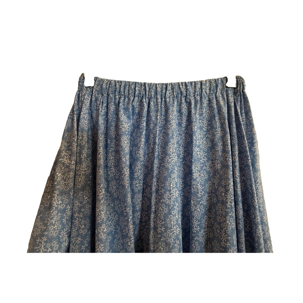 Recollections Blue Calico Floral Maxi Prairie Skirt Historical Costumes XS Civil - Picture 4 of 10